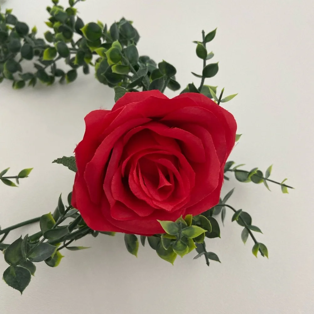 Custom 6 Ft Boxwood Garland Sunflower Roses White Champagne Ivory Yellow Red